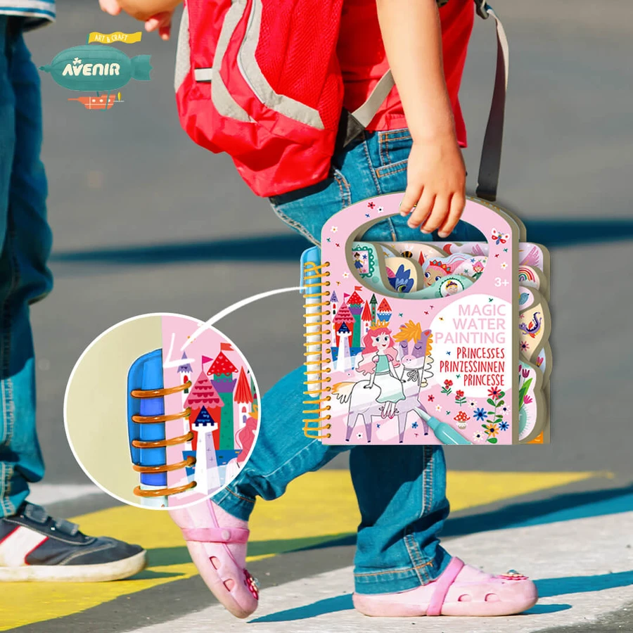 Portable watercolor painting book, stickers and games - Printese
