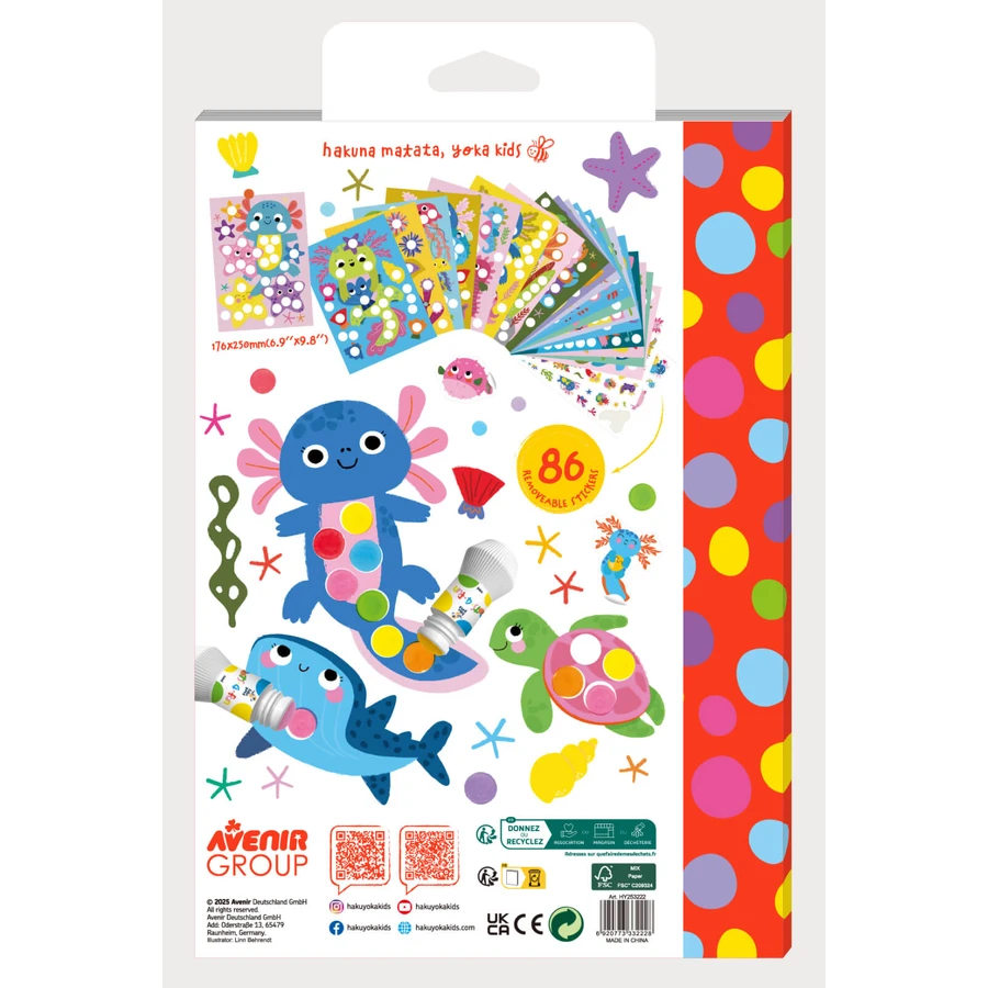 Tarjeta para colorear Dots4Fun - Axolotl