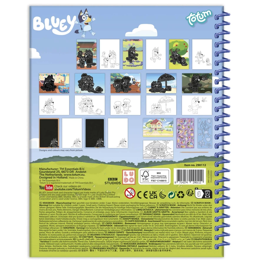 Set creativ de razuit si colorat, Bluey, Totum