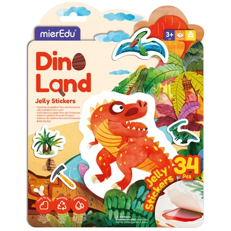 Set creativo con pegatinas blandas reutilizables - Tierra de Dinosaurios