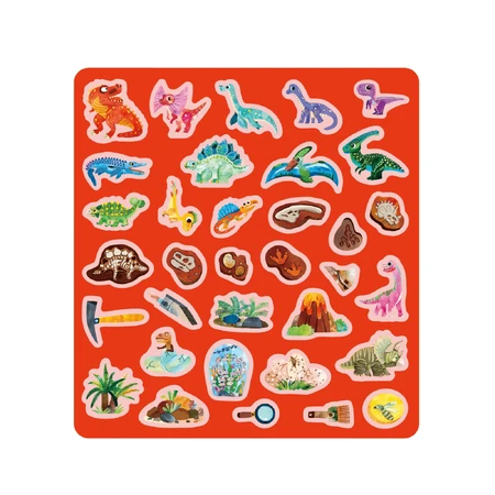 Set creativo con pegatinas blandas reutilizables - Tierra de Dinosaurios