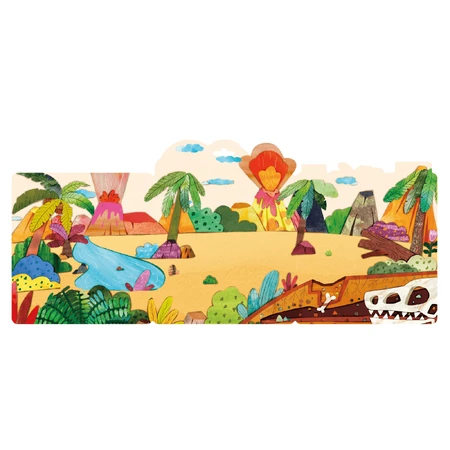 Set creativo con pegatinas blandas reutilizables - Tierra de Dinosaurios