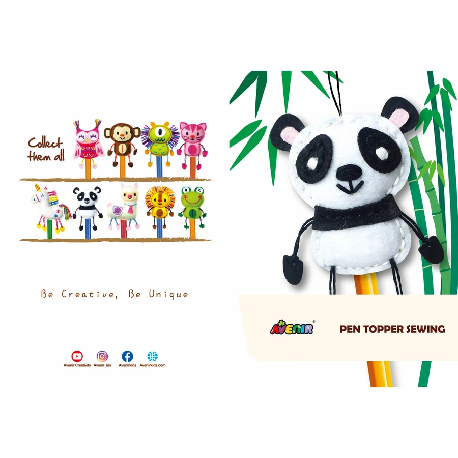 DIY-Nähset - Dekoration Bleistiftaufsatz - Panda