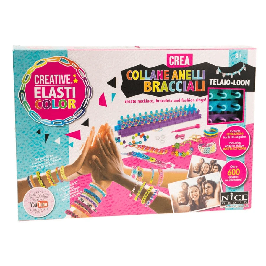 Kreatives Set mit bunten Gummibändern für Armbänder, Elasticolor
