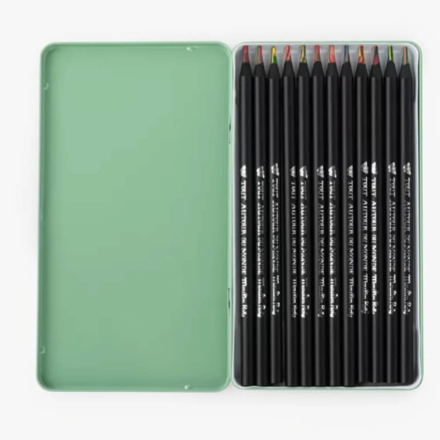 Set de 12 crayons de couleur multicolores, Moulin Roty