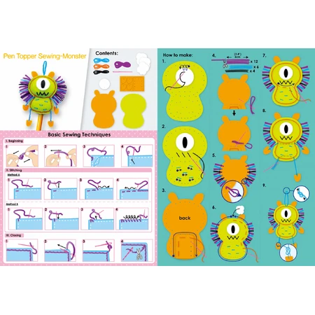 Set de cusut DIY - decoratiune topper pentru creion - Monstrulet