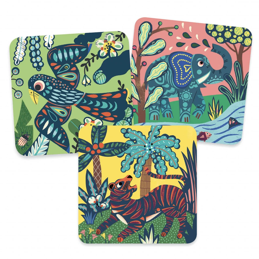 Djeco set de rascado creativo, Grandes animales para los más pequeños