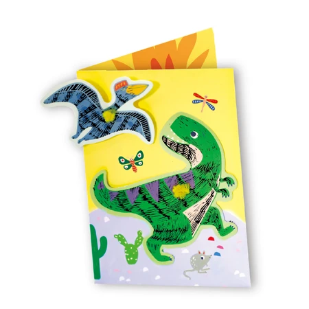 Set de razuit si realizat Felicitari - Dinozauri