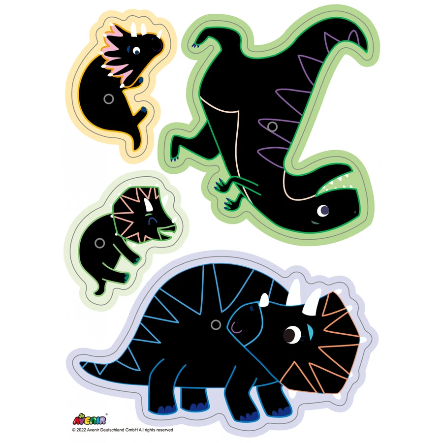 Set de razuit si realizat Felicitari - Dinozauri