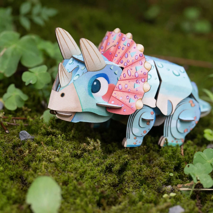 Puzzle 3D cu sunete - Triceratops, Build 'n' Sound