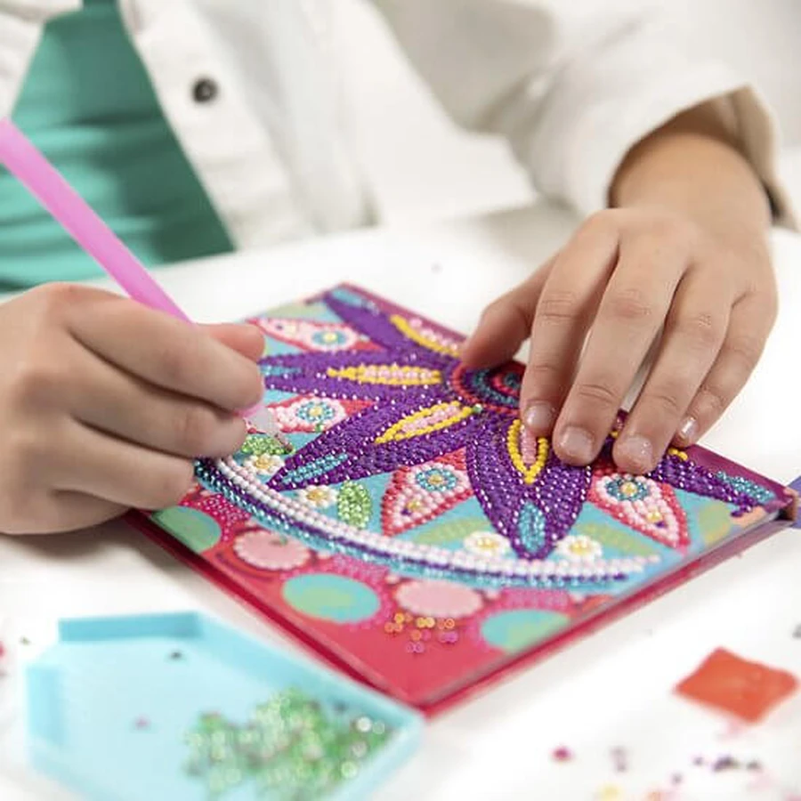DIY set Mi diario con flor mandala y diamantes