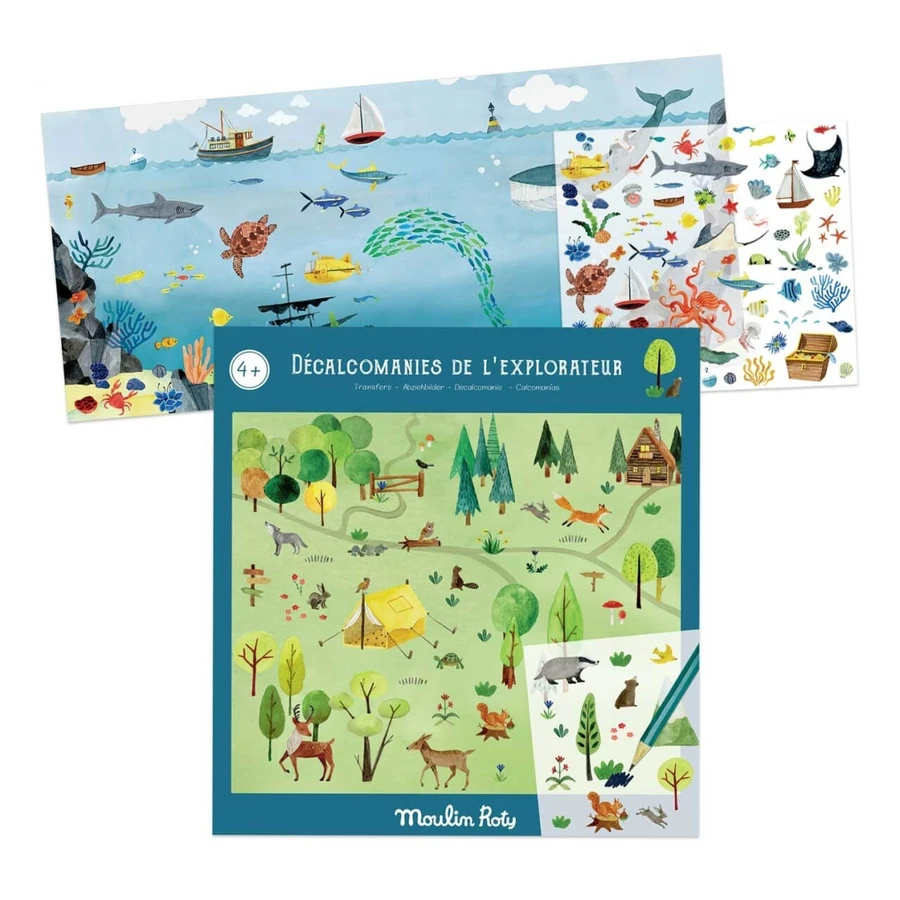 Jeu d'autocollants de transfert Explorer, Moulin Roty