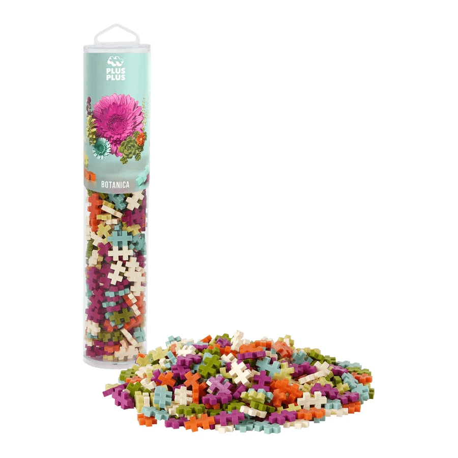 Set constructie Plus-Plus, tub 240 piese, Botanica Mix, culori botanice