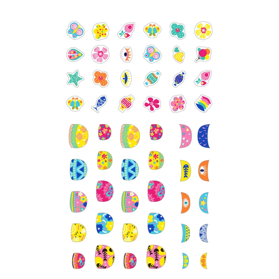 Pegatinas de purpurina para uñas - Flores
