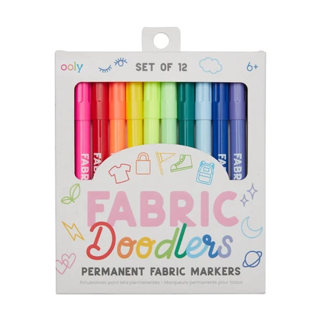 Pastelli tessili permanenti Fabric Doodlers - Set di 12 pezzi