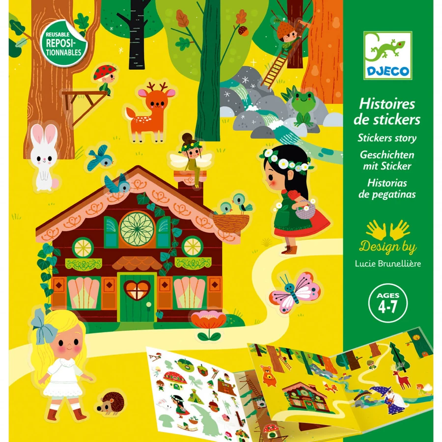 Djeco, Der verzauberte Wald mit wiederverwendbaren Aufklebern