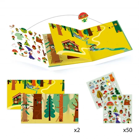 Djeco, Der verzauberte Wald mit wiederverwendbaren Aufklebern