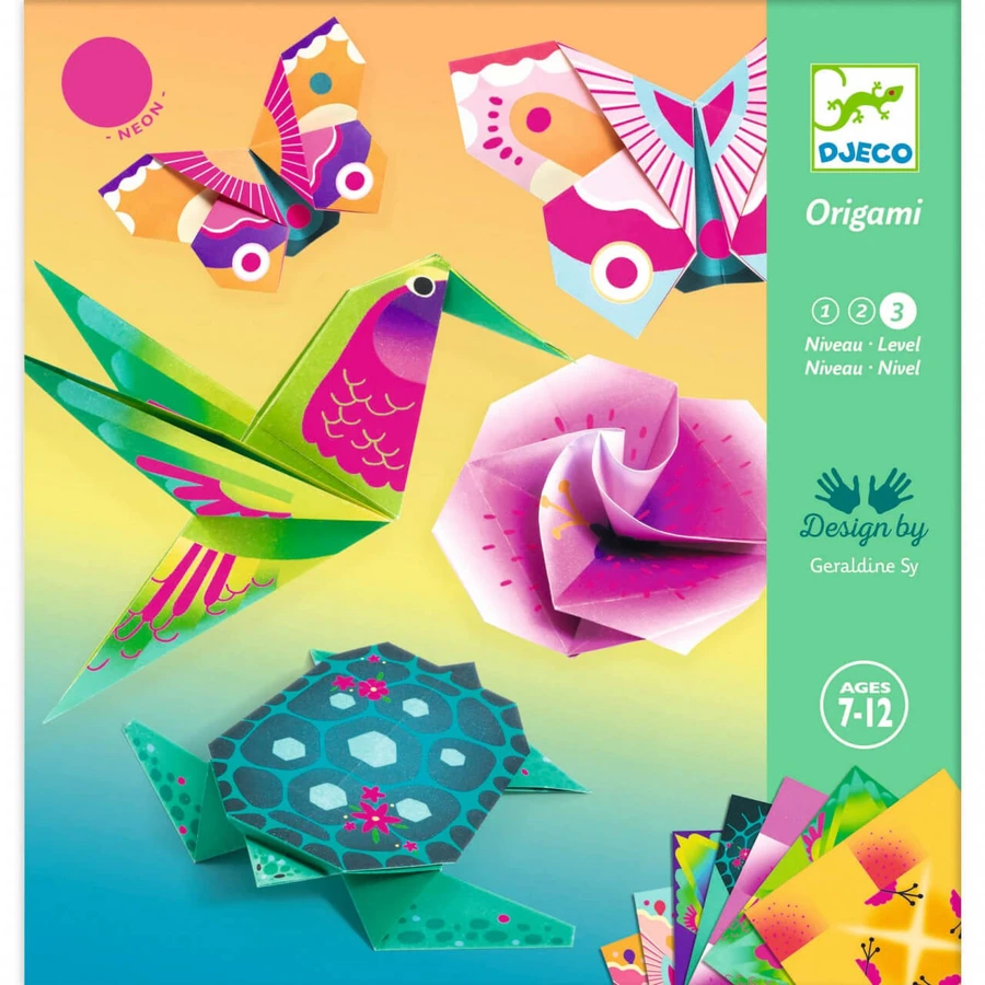 Origami Djeco, animaux et fleurs exotiques