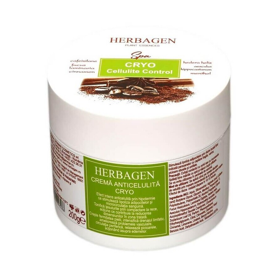 Kryo-Anti-Cellulite-Creme mit kühlender Wirkung, 200 g, Herbagen