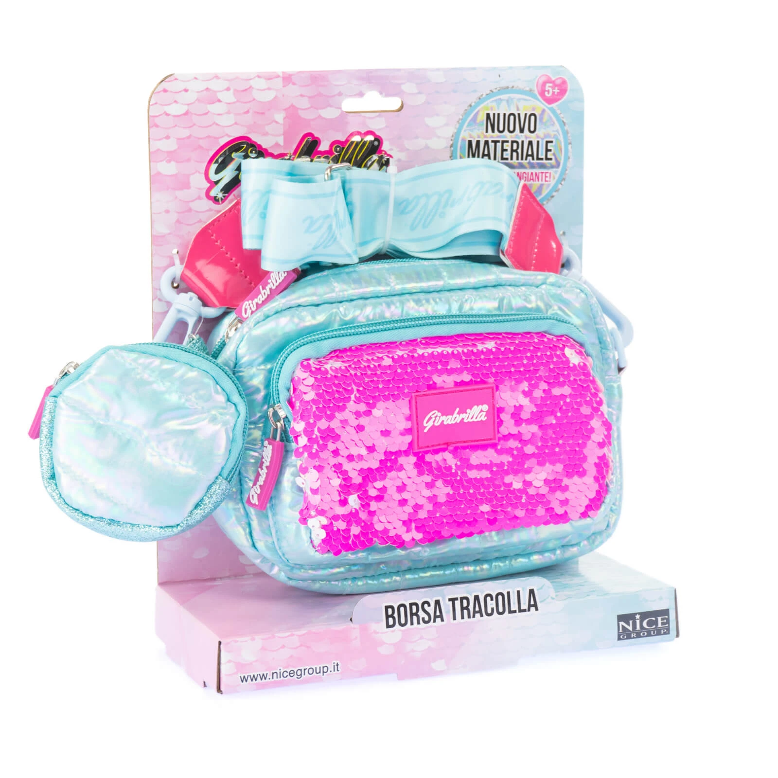 Bolso de mano y monedero Girabrilla - acolchado, con lentejuelas reversibles