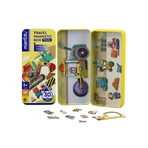 Puzzle magnetic in cutie metalica, joc de potrivire si asociere - Camioane