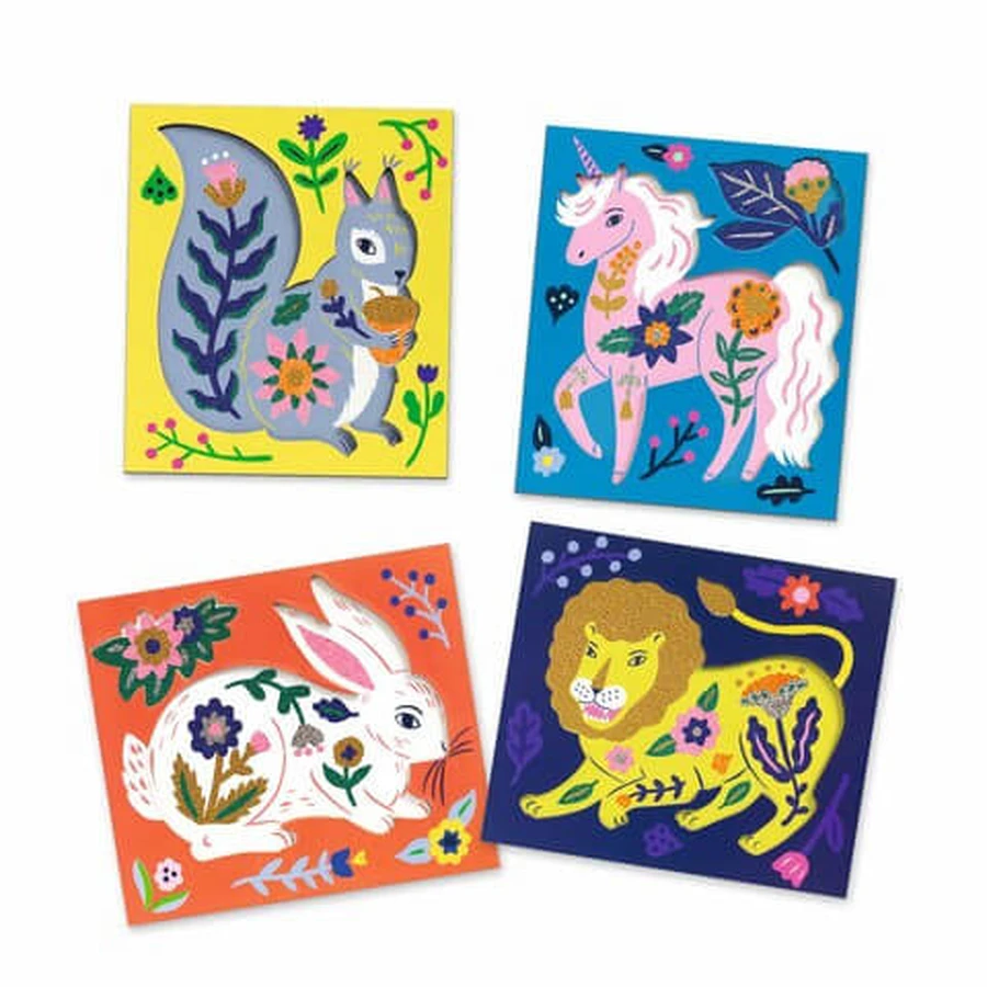 Creatieve set met kralen, dieren en bloemen