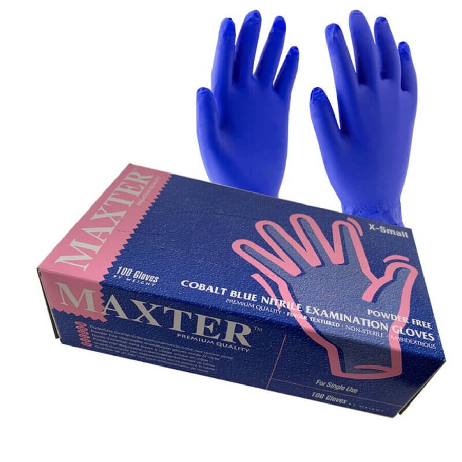 Guantes de nitrilo azules Maxter L x 100 unid./corte