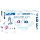 Gants jetables transparents en vinyle non poudré, taille XL, 100 pièces, Kid-Man