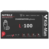 Guantes desechables de nitrilo sin polvo, negros, talla L, 100 unidades, Kid-Man
