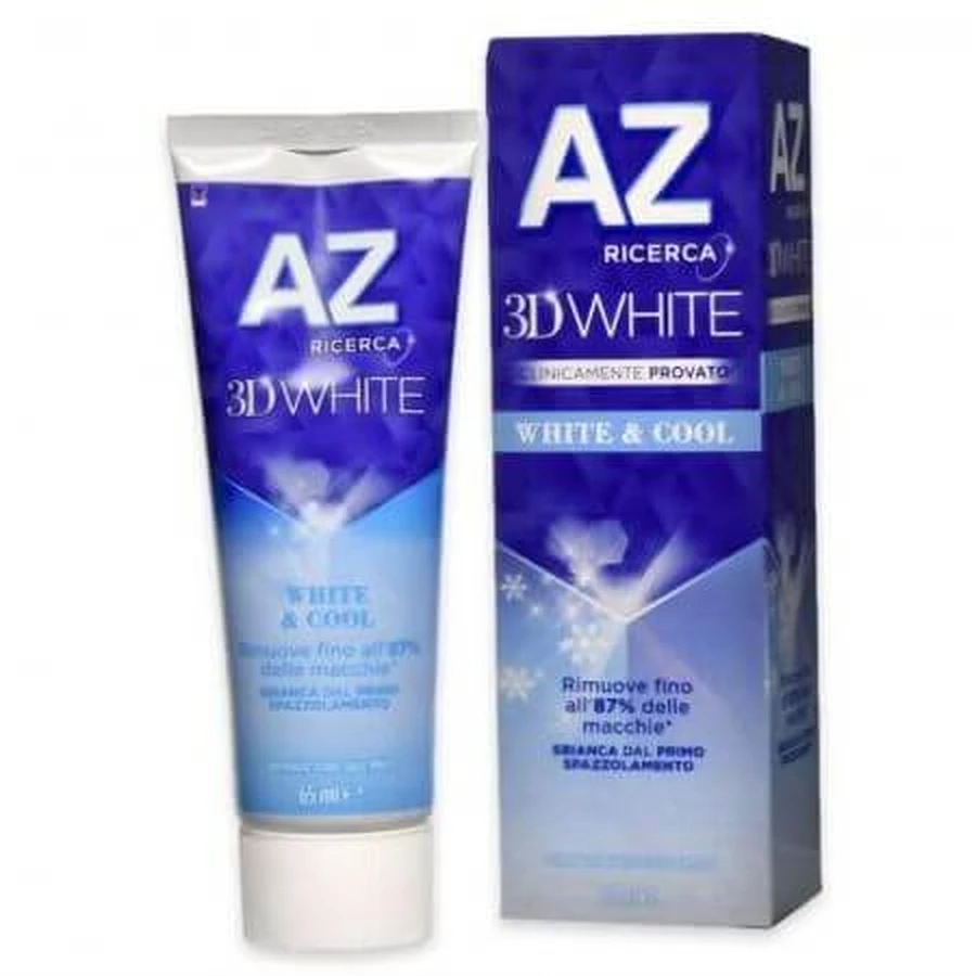 Wybielająca pasta do zębów 3D White, White & Cool, 65 ml, AZ Ricerca: ceny i cechy