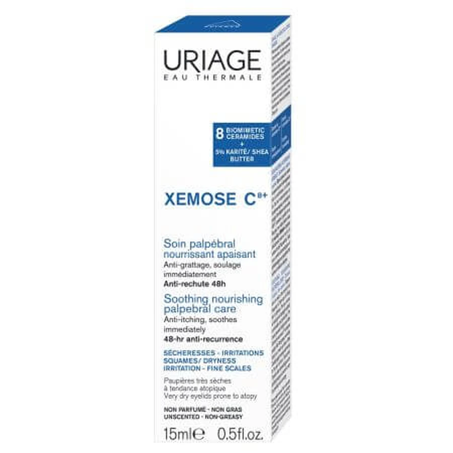 Crème contour des yeux nourrissante et apaisante Xemose C8+, 15 ml, Uriage