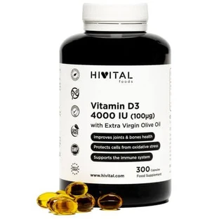 Vitamina D3, 4000 UI, 300 capsule, Hivital