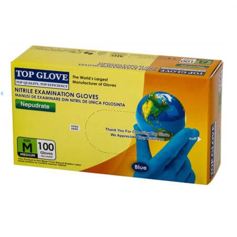 Guantes quirúrgicos, sin polvo, 100 unidades, Top Glove