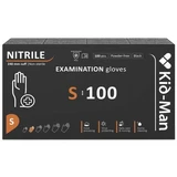 Guantes desechables de nitrilo sin polvo, negros, talla S, 100 unidades, Kid-Man
