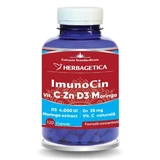 Immunocin con vitamina C+Zn+D3+Moringa, 120 capsule, Herbagetica