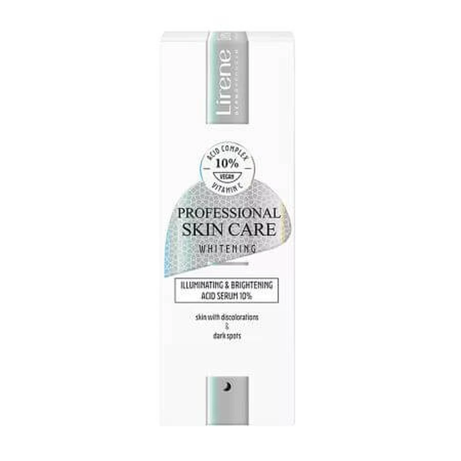 Ser facial 10% acid cu efect de decolorare a hiperpigmentarilor Professional Skin Care Whitening, 30 ml, Lirene
