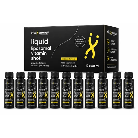 Vitamina C liposomal con sabor a naranja, 12 x 60 ml, Vitaxynergy