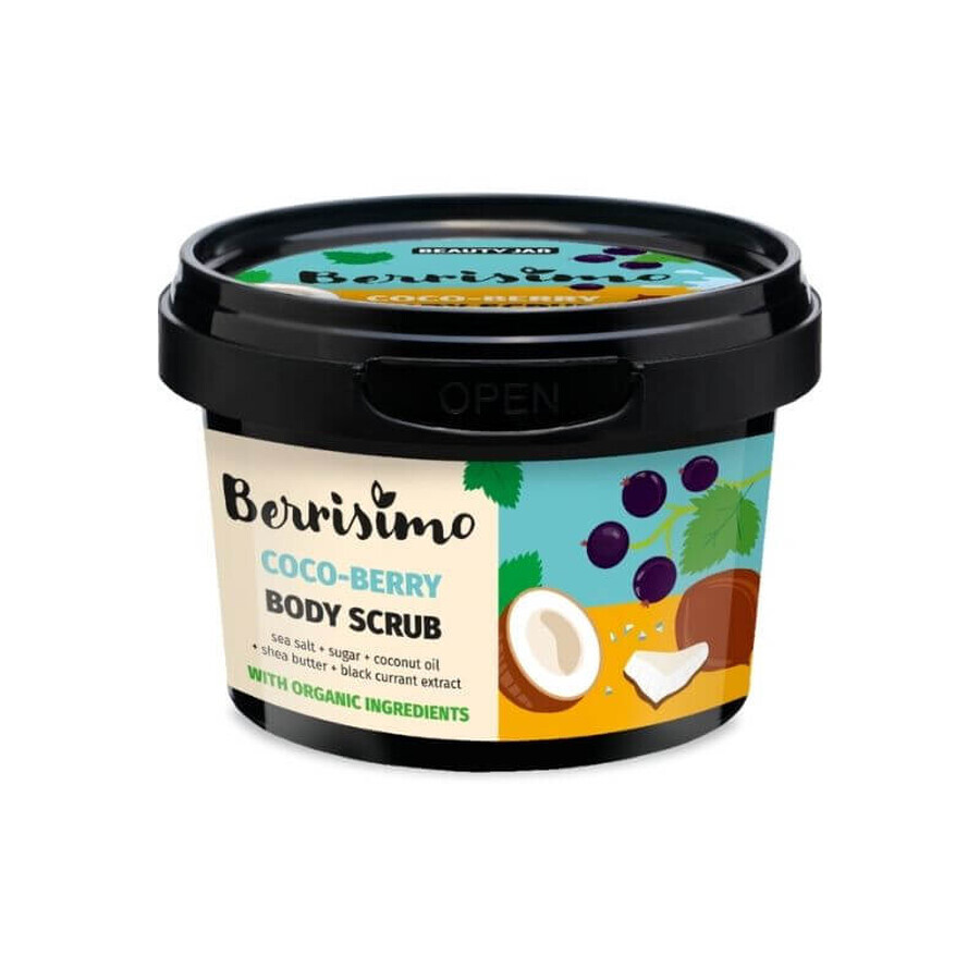 Scrub van zeezout en veenbessen, Berrisimo x 350g, Schoonheidspotje