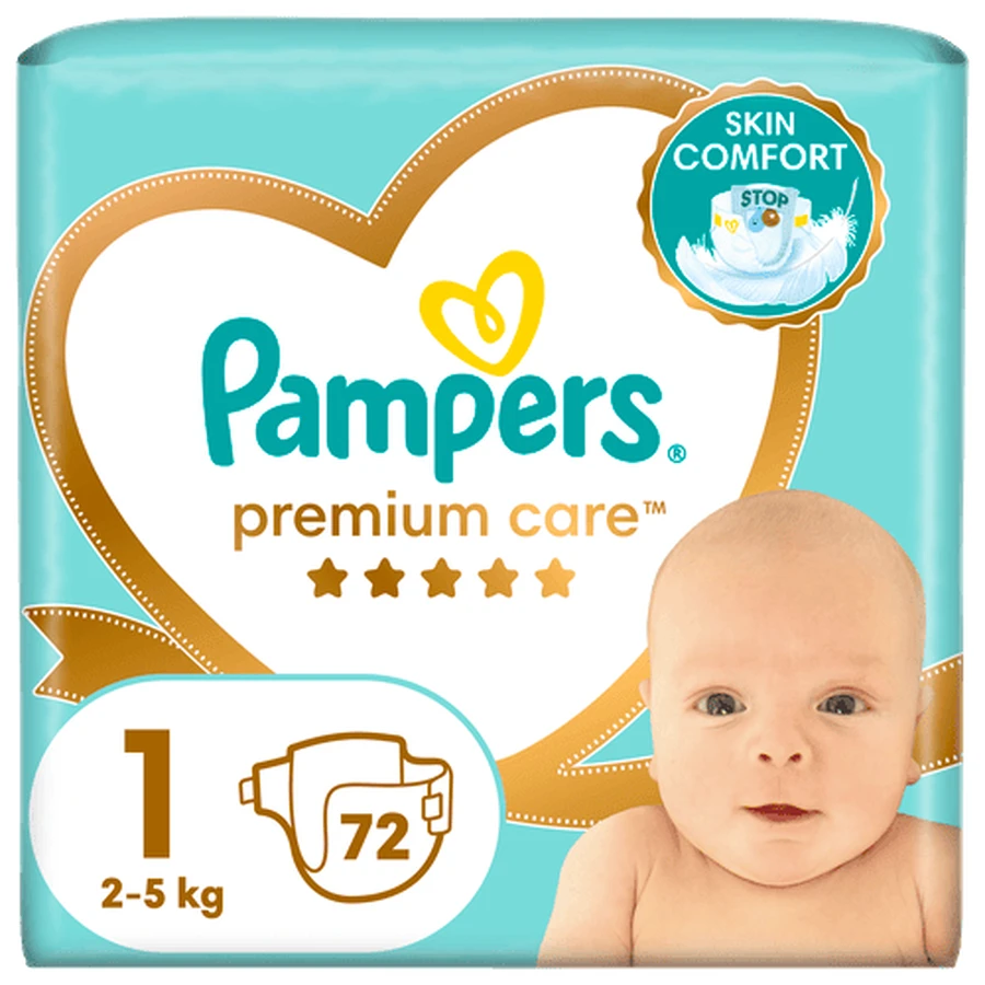 PAMPERS Premium Care Pañal Talla 1 2-5kg 72 Piezas JUMBO