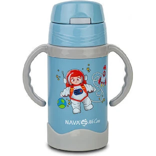 NAVA Bottiglia thermos in acciaio inox con manici We Care 300ml blu (10-113-002)