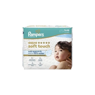 Șervețele PAMPERS Baby Aqua Soft Touch ( 3 pachete de 48 bucăți) 144 bucăți