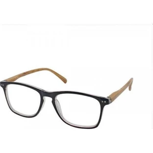 EYELEAD E211 Presbyopie Brille schwarz mit hölzernen Arm rot 4.00