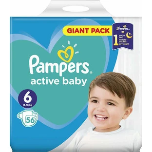 PAMPERS Active Baby Giant Pack nr. 6 (13-18Kg) 56 bucăți