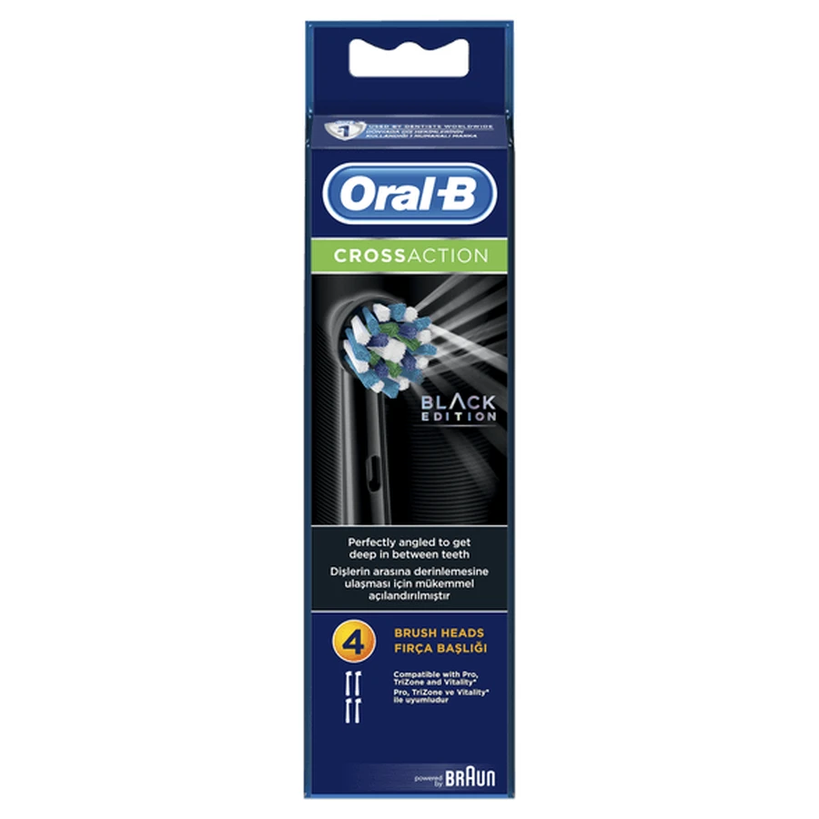 Oral-B Cross Action Black Części zamienne do elektrycznych szczoteczek do zębów 4szt.: ceny i cechy