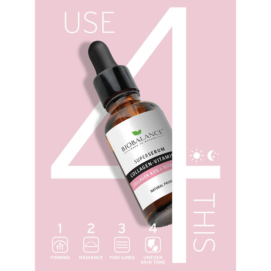 Super Serum Colágeno 4,5% + Vitamina C 0,5% x 30ml, Bio Balance