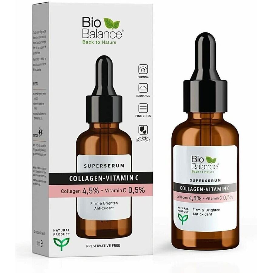 Super Serum Colágeno 4,5% + Vitamina C 0,5% x 30ml, Bio Balance