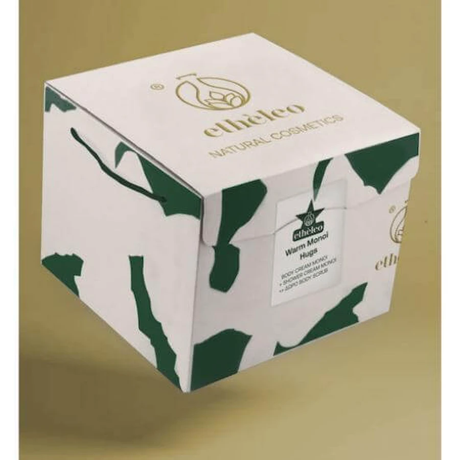 ETHELEO Warm Monoi Hugs Christmas Box 2025 Monoi Body Moisturizing Cream 250ml Body Shower 250ml & FREE Natural Scrub 300gr