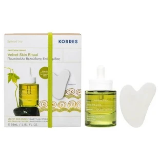 KORRES Promo Santorini Druif Fluweel Droge Gezichtsolie 30ml + Jade Steen Gua Sha voor Gezichtsmassage
