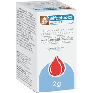 ALFASHIELD Hemo-Stasis Alginat de calciu Pansament Hemostatic Bumbac 2g