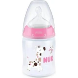 Biberón de silicona NUK First Choice de plástico 0-6m 150ml con indicador de control de temperatura - Rosa